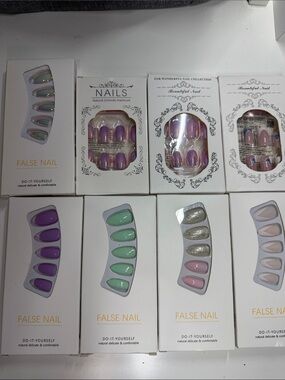 Press-on nail bundle of 8 styles.